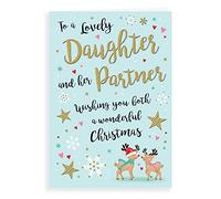 Piccadilly Greetings Tarjeta de Navidad moderna para hija y pareja - 9 x 6 pulgadas