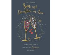 Piccadilly Greetings Tarjeta de Navidad moderna para hijo y nuera, 9 x 6 pulgadas