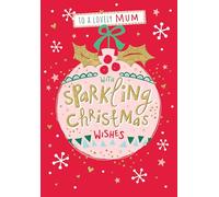 Piccadilly Greetings Tarjeta de Navidad moderna, para mamá, Navidad brillante, 17,8 x 12,7 cm