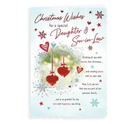 Piccadilly Greetings - Tarjeta de Navidad para hija y hijo en la ley, 22,8 x 15,2 cm