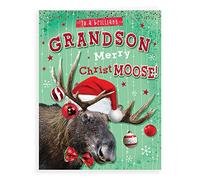 Piccadilly Greetings - Tarjeta de Navidad para nieto (20,3 x 15,2 cm)