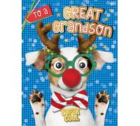 Piccadilly Greetings Tarjeta de Navidad para nieto Super Cool Crazy Dog - 20,3 x 15,2 cm