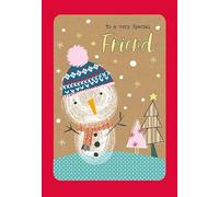 Piccadilly Greetings Tarjeta de Navidad para un amigo especial, muñeco de nieve ingenuo, 9 x 6 pulgadas