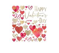 Piccadilly Greetings Tarjeta del día de San Valentín, corazones abiertos con texto en inglés Happy Valentine's Day Love, 20,3 x 15,2 cm