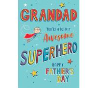 Piccadilly Greetings Tarjeta del día del padre, impresionante abuelo de superhéroe - 9 x 6 pulgadas