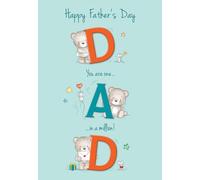 Piccadilly Greetings Tarjeta del día del padre, papá eres uno en un millón, 9 x 6 pulgadas