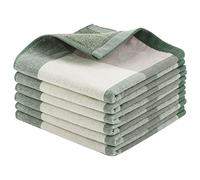 PiccoCasa 100% Algodón Cocina Plato Toallas 6 Paquete, Ultra Absorbente Cocina Paños, Tartán Té Toallas para Casa Cocinar Limpieza, Degradado Patrón Estilo Verde