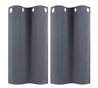 PiccoCasa 2 uds 100% Poliéster Bloqueo Ventana Cortina Panel Ventana Tratamiento Niveles Termal Aislado Varilla Bolsillo para Habitación gris 29 x 36 pulgadas