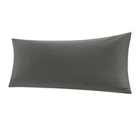 PiccoCasa Funda de Almohada Corporal de algodón Egipcio, 300 Hilos, súper Suave y Transpirable, Funda de Almohada de Cuerpo Largo con Cierre de Cremallera, Color Gris Oscuro, 20 x 48 Pulgadas/4 pies