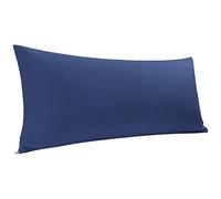 PiccoCasa Funda de Almohada Corporal de algodón Egipcio, 300 Hilos, súper Suave y Transpirable, Funda de Almohada de Cuerpo Largo con Cierre de Cremallera, Color Azul Marino, 20 x 54 Pulgadas/4 pies