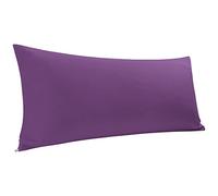 PiccoCasa Funda de Almohada Corporal de algodón Egipcio, 300 Hilos, súper Suave y Transpirable, Funda de Almohada de Cuerpo Largo con Cierre de Cremallera, Color Morado, 20 x 60 Pulgadas/5 pies