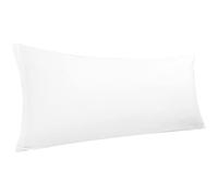 PiccoCasa Funda de Almohada Corporal de algodón Egipcio, 300 Hilos, súper Suave y Transpirable, Funda de Almohada de Cuerpo Largo con Cierre de Cremallera, Color Blanco, 20 x 60 Pulgadas/5 pies