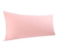 PiccoCasa - Funda de Almohada de algodón Egipcio 100%, de 300 Hilos, Suave y Transpirable, sin Arrugas, sin decoloración, con Cierre de Cremallera, Rosa, 51 x 152 cm (Ancho x Largo)