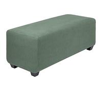 PiccoCasa - Funda para otomana de alta elasticidad con parte inferior elástica, suave de tela jacquard, cuadros pequeños, rectangular, para almacenamiento de taburetes para muebles, S, verde espárrago