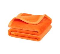PICCOCASA Manta Cama, Manta para Sofá de Franela Lana Reversible, Mantas Ligeras de 100% Microfibra Suave Caliente para Cama Sillón Coche Oficina, Naranja 80x100cm