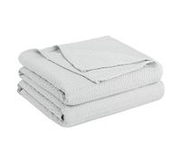 PiccoCasa Manta de bambú refrescante para todas las estaciones, transpirable para dormir con calor, suave y ligera para cama, manta fina de verano, mantiene fresco, gris claro, súper King, 230x275 cm