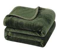 PiccoCasa Manta de Forro Polar de Franela Suave, Ligera, cálida y mullida para Todas Las Estaciones, Lujosa y cómoda, Decorativa para sofá, Sala de Estar, Verde Helecho Individual (130 x 150 cm)