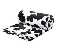 PiccoCasa Manta Estampada de Vaca, Suave Manta de Franela de Forro Polar de 300 g/m², Ligera, Bonita, cómoda, cálida, Textura de Vaca, Manta de Cuero Vacuno Blanco y Negro para sofá, Cama, Oficina,