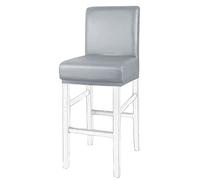PiccoCasa Paquete de 1 Funda para Taburete de Bar, Fundas Impermeables para sillas de Comedor para el hogar, Cocina, Comedor, Pub, mostrador, Piel sintética, Suave, extraíble, Protector Gris