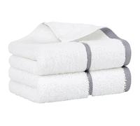 PiccoCasa Paquete de 2 toallas de algodón de lujo de 750 g/m², suaves y absorbentes de agua, toallas de mano pequeñas para baño, juego de toallas de mano grises para hotel spa, toallas de cara de 40 x