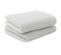 PiccoCasa Paquete de 2 Toallas de Mano de algodón acanaladas para baño, Suaves y Altamente absorbentes, Toallas de Mano pequeñas, Color Gris, 34 x 74 cm, Juego de Toallas de SPA para Hotel