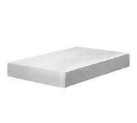 PICCOCASA Sábana Bajera de Satén Ajustable, Sabanas Cama de Bolsillo Profundo hasta 36cm Sedoso Lujo Suave Color Plateado 100x200cm