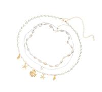 Piceioep 3 Piezas de Joyería de Cadena para Cuerpo de Kirsite con Patrones Únicos de Conchas y Caracolas Anillos para Vientre de Aleación de Metal Adornos Anillos para Vientre de Aleación de Metal
