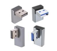 Piceioep 4 Piezas USB3.0 Macho a Adaptador de Extensión en Ángulo Recto de 90 Grados Conector USB Extensión de Sincronización de Datos para Portátil Conector Acoplador para Portátil de USB