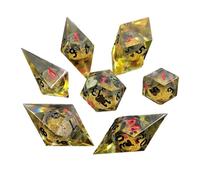 Piceioep 7 Piezas de Diferente número de Dados de Resina de Accesorios de Juegos de Escritorio Juguete Educativo poliédrico niño Dados Digitales de múltiples Caras Juegos para Fiestas