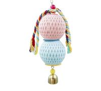 Piceioep Accesorio Interactivo para Jaula de pájaros con Cuerpo de Hierba masticable y componente auditivo para la participación Mental de pájaros domésticos, Juguete para Masticar cacatúas con peaje