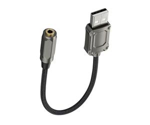 Piceioep Adaptador de Sonido portátil USB a 3, 5 mm con diseño Trenzado Convertidores de Sonido adecuados para Escucha Profesional Enlace Trenzado Entrelazado