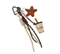 Piceioep Adorable dibujo animado taza de café mochila bolso de accesorio para llavero adornos llavero de