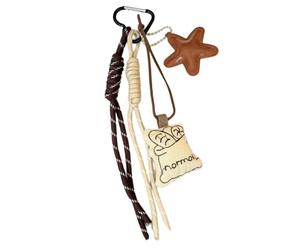 Piceioep Adorable dibujo animado taza de café mochila bolso de accesorio para llavero adornos llavero de