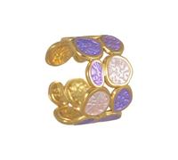 Piceioep Anillos modernos irregulares de doble círculo, diseños ajustables, joyería de acero inoxidable para mujer, ocasiones informales o formales, acero inoxidable moderno, talla única, como se