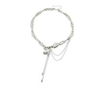 Piceioep Artístico de palomas con borlas de doble capa, ligero, cómodo para mujeres, uso diario, collar de palomas dulces