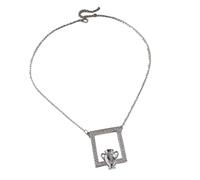 Piceioep Broche de joyería retro en tono, cadena de clavícula con marco vintage para uso diario, estilo de fiesta y apariencia de atuendo, joyería de