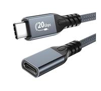 Piceioep Cable de extensión tipo C para suministro de energía de 240 W Transmisión de datos de 20 Gbps Duplicación de video 4K para entretenimiento en hogar Cable de extensión USB C