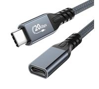 Piceioep Cable de extensión tipo C para suministro de energía de 240 W Transmisión de datos de 20 Gbps Duplicación de video 4K para entretenimiento en hogar Cable de extensión USB C