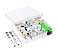 Piceioep Caja de Conexiones de Fibra óptica, Placa de Pared de Fibra óptica Ancha, Compatible con 86 Tipos de tamaño de Pared, Caja de Protecciones de diseño de fácil Montaje