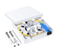 Piceioep Caja de Conexiones de Fibra óptica, Placa de Pared de Fibra óptica Ancha, Compatible con 86 Tipos de tamaño de Pared, Caja de Protecciones de diseño de fácil Montaje