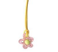 Piceioep Collar con colgante de flor hueca de acrílico, cadena de poliuretano, gargantilla de flores de dopamina, collar de joyería, adorno de regalo de cumpleaños