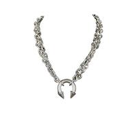 Piceioep Collar con colgante de herradura único para entusiastas de, cadena con colgante de herradura con industrial de acero inoxidable seguro para pieles sensibles
