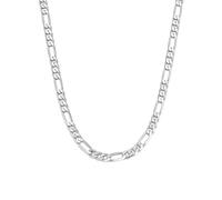 Piceioep Collar de cadena de eslabones Figaro resistente de 3 mm y 5 mm para hombre, diseño resistente al deslustre en longitudes de 40,6 cm, 50,8 cm, 55,9 cm, 60,9 cm, 60,9 cm, cadena Figaro gruesa