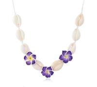Piceioep Collar de conchas de arcilla con diseño floral de moda, cómodo de llevar, accesorio de joyería, collar de flores de concha, talla única, como se describe, como se describe