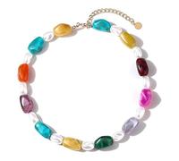 Piceioep Collar de cuentas de resina colorida, longitud ajustable para mujeres y niñas, joyería de, collar de longitud ajustable