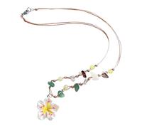 Piceioep Collar de lazo de flores con cuentas, de resina, ajuste cómodo, cadena para cuello, joyería para estilo diario, cadena de clavícula