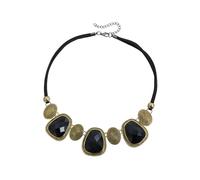 Piceioep Collar llamativo de cordón con piedras preciosas negras para mujer Collar llamativo exagerado para cumpleaños