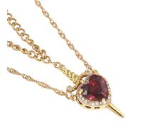 Piceioep Collar único de espadas a través del corazón con acento de, elegante colgante de aleación, cadena de clavícula para mujeres y hombres, joyería, regalo para ella