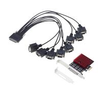 Piceioep Computadora PCIE a 8 Puertos RS232 Expansión Dispositivo Simple Expansión Comunicación de Velocidad rápida Soporte de Perfil bajo Tarjeta de computadora