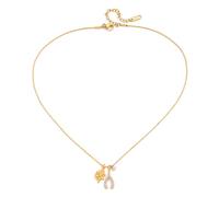 Piceioep Con colgante de tréboles, joyería de acero inoxidable, longitud ajustable, colgante de flor de herradura de circón, cadena para cuello, collar de tréboles de acero inoxidable